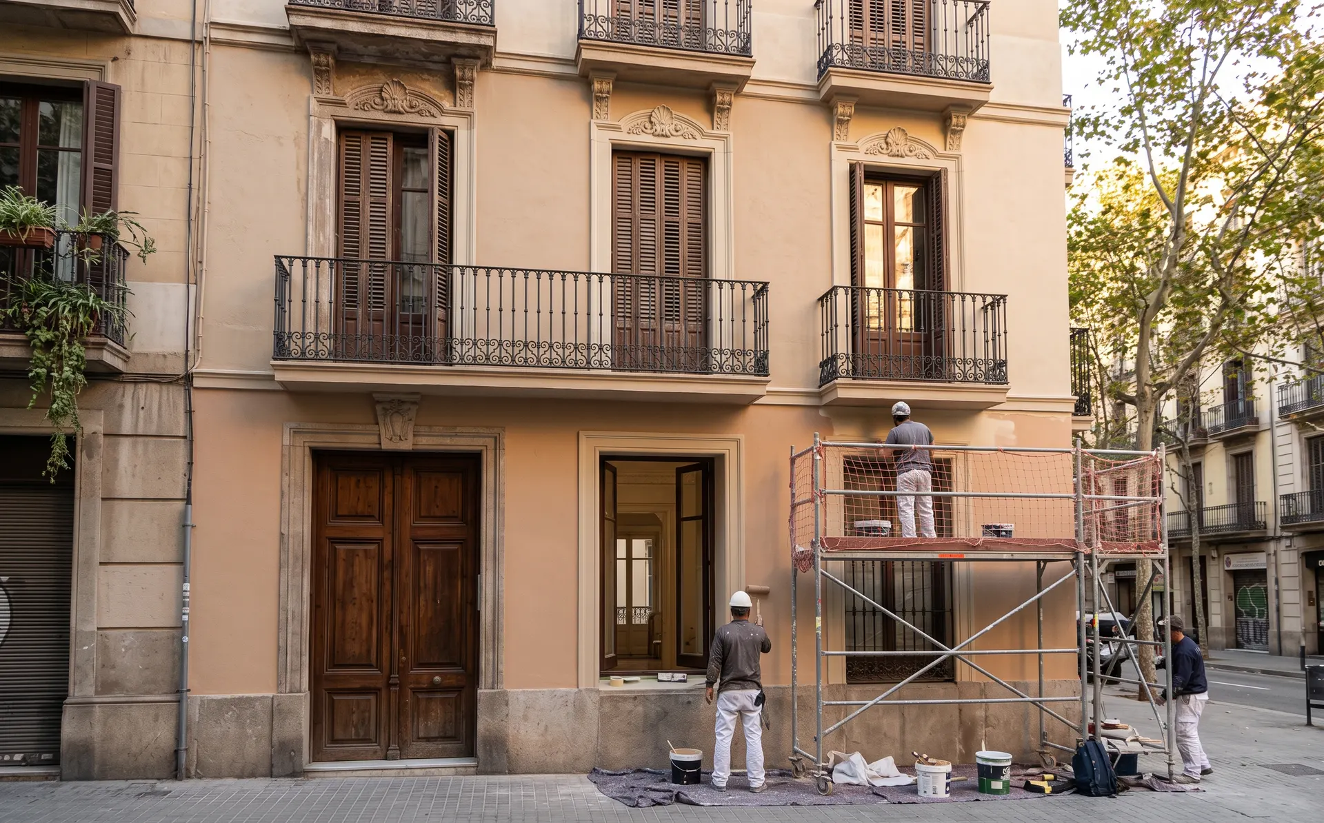 Fachada con revestimiento nuevo